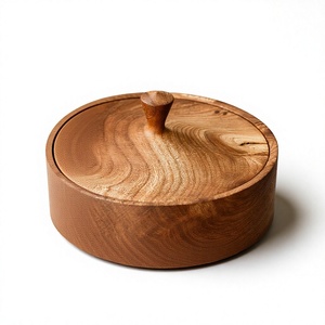 Wooden Snack Storage <b>Container</b> with Solid Wood Lid Wooden Cookie Jar for Kitchen Counter Storage - Product Image 6