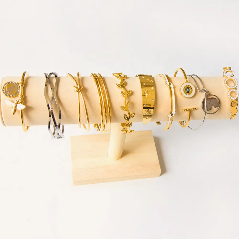 2022 Fashion Minimalist Jewelry Custom Men Women PVD 18k Gold Plated Stackable Waterproof Stainless Steel Cuff Bracelets