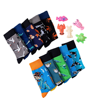 Chaussettes mi-mollet en coton pour hommes, confortables, personnalisées, style marin, série Océan, tendance, Happy Cotton