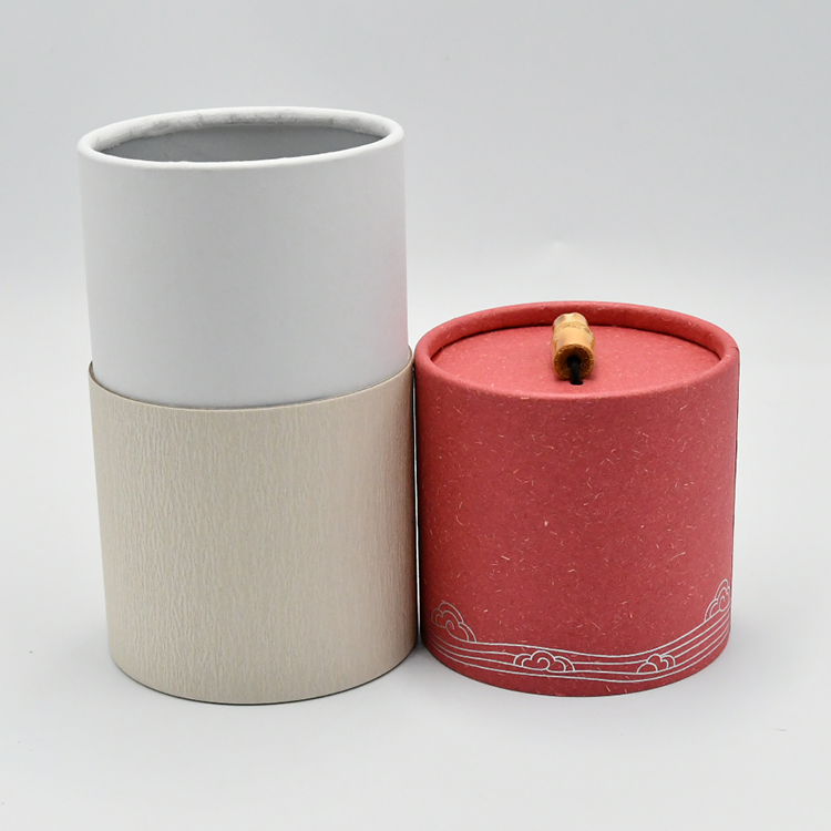 Écologique réutilisé par thé de tube de papier d'emballage conçoivent l'emballage en fonction du client de tube de papier de nourriture pour le thé avec le couvercle en métal