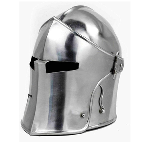 Casco de caballero decorativo, tocado de estilo de armadura coleccionable hecho a mano plateado pulido para exhibición, decoración del hogar y eventos - Product Image 3