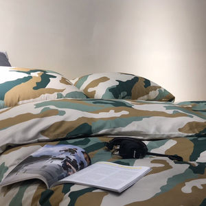 Offre Spéciale 100% satin de coton <span class=keywords><strong>camouflage</strong></span> conceptions de luxe ensembles de literie 4pc housse de couette ensemble de draps - Product Image 6