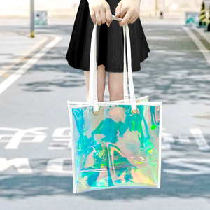 Bolsa de Mano Transparente de PVC Impermeable de Alta Calidad para Mujer, Bolsa de Compras Reutilizable de Gran Capacidad y a la Moda - Product Image 6