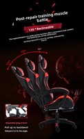 Chaise de jeu rose Silla Gamer ergonomique en cuir avec soutien lombaire, appui-tête, hauteur réglable, pivotante, massage, base en métal