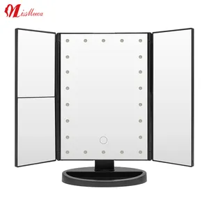 Espejos Con Luz Moderne Custom 360 Opvouwbare Verlichting 3 Manier Tafel Cosmetische Led Licht Make-Up Make-Up Spiegel Met Led Verlichting