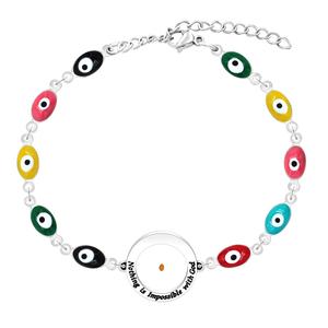 Goteo de aceite Pulsera de ojo del diablo La fe puede mover montañas Semilla de mostaza Pulsera de creencia religiosa - Product Image 2