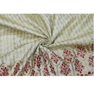 ผ้าไหมโพลีทอแบบดีไซเนอร์ น้ำหนักเบา ลายดอกไม้เรขาคณิตแบบนามธรรม สำหรับงานสิ่งทอภายในบ้านและการตัดเย็บเสื้อผ้า - Product Image 1