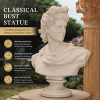 Statue de Buste Grec Classique Style Romain Sculpture en Fibre de Verre Aspect Marbre Décoration Intérieure Extérieure pour Jardin Villa Hôtel