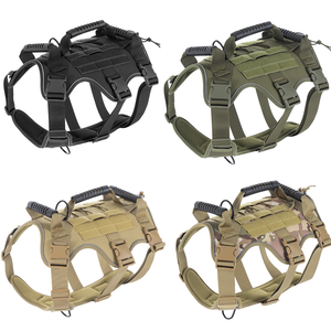 大型犬用ナイロンハーネス調整可能戦術ウォーキングペットベスト反射スタイル通気性衝突防止パッド付き小型XL - Product Image 5