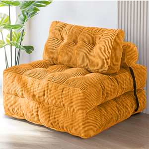 Sillón Cama Plegable <span class=keywords><strong>de</strong></span> Espuma Completa <span class=keywords><strong>con</strong></span> Almohada, Sofá Cama Individual Convertible para Sala <span class=keywords><strong>de</strong></span> Estar, Colchón para Dormir en el Suelo - Product Image 2