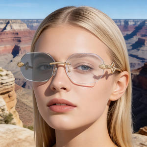 Nuevas Gafas de Sol Fotocromáticas sin Marco de Estilo Europeo para Mujer, Lentes de PC con Protección UV400 Clase 2, Diseño Moderno - Product Image 2