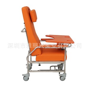 Stainless Steel High Back Chair With Tray And Footrest For Elderly Nursing Home Use 790mm <b>Backrest</b> Height Multi Functional - Product Image 1