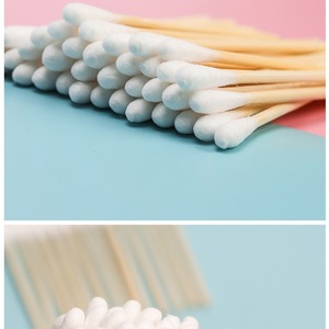 Hisopos médicos estériles de algodón, de un solo cabezal, desechables, para desinfección de heridas, aplicación de medicamentos, esterilización, piel - Product Image 1