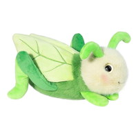 Accrocheur vert vif dessin animé criquet avec antennes perky couverture en tissu doux ailes réalistes yeux en plastique peluche sauterelle jouet