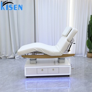 KISEN Adjustable Backrest Topper Eyelash Extension Luxury Facial Massage Salon Treatment Beauty Lash Bed <b>Electric</b> Massage <b>Table</b> - Product Image 4