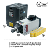 HLTNC Machine CNC haute performance refroidie par air 220V 380V ER25 3.5KW broche de gravure automatique avec 4KW 220V correspondant VFD