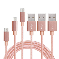 Câble Micro Usb Tressé en Nylon avec Logo Personnalisé Chargement Rapide Câble de Données Chargeur Rapide 1m 2m