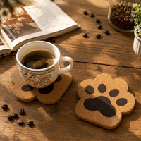 Sous-verre Patte de Chat Écologique Fait Main en Bois, Tapis de Table à Manger Isolant Thermique Anti-Brûlure, Tapis en Liège pour Bol à Thé, Utilisation Alimentaire