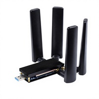Waveshare USB ke M.2 B KEY-SKU-23252 Modul DONGLE 5G Antena Quad Port USB3.1 Heatsink Paduan Aluminium Buatan China