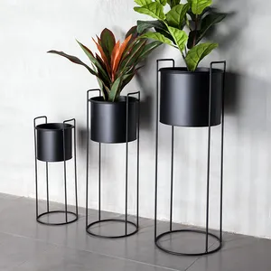 plantadores de altura stand Suppliers-Newart vaso de flores decorativo alto, vaso de flores de metal, para área interna