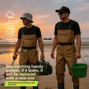 Pantalon et <span class=keywords><strong>combinaison</strong></span> de pêche en PVC imperméable et coupe-vent pour hommes, idéal pour l'observation des marées - Product Image 1