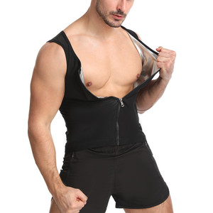 Faja Reductora de Cintura con Cremallera para <span class=keywords><strong>Hombre</strong></span>, Talla Grande, que Promueve la Sudoración, Chaleco Deportivo Ajustado para Fitness. - Product Image 4