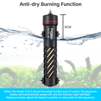 Calentador de acuario pequeño de 25W/50W/100W para uso en clima frío de peces tropicales con protección contra sobretemperatura y explosiones