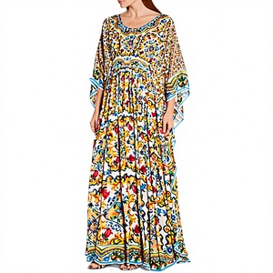 <span class=keywords><strong>Robe</strong></span> Kaftan <span class=keywords><strong>en</strong></span> Soie de Dubaï Personnalisée pour Femmes, Vêtement Musulman Long à Dos Ouvert - Product Image 1