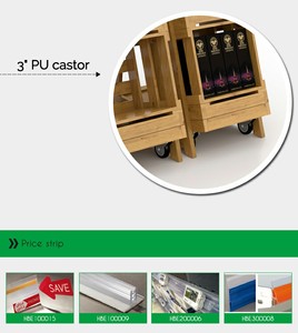 Highbright <b>Rustic</b> Wooden Wine Display Rack with Angled <b>Shelves</b> for Liquor Store & Retail Stores - Product Image 6