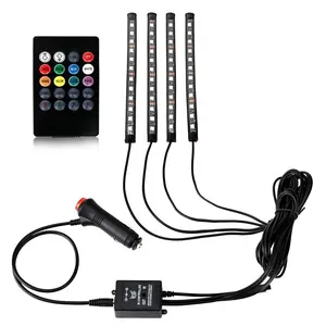 Tira de luces LED RGB con control remoto para coche, luz de neón con sistema bajo el cuerpo, 36, 48 y 96LED