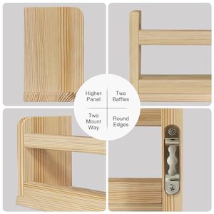 <span class=keywords><strong>Étagère</strong></span> <span class=keywords><strong>murale</strong></span> en bois naturel pour <span class=keywords><strong>chambre</strong></span> d'enfant, <span class=keywords><strong>étagère</strong></span>s flottantes en bois de 24 pouces pour <span class=keywords><strong>chambre</strong></span> de bébé garçon ou <span class=keywords><strong>fille</strong></span> - Product Image 4