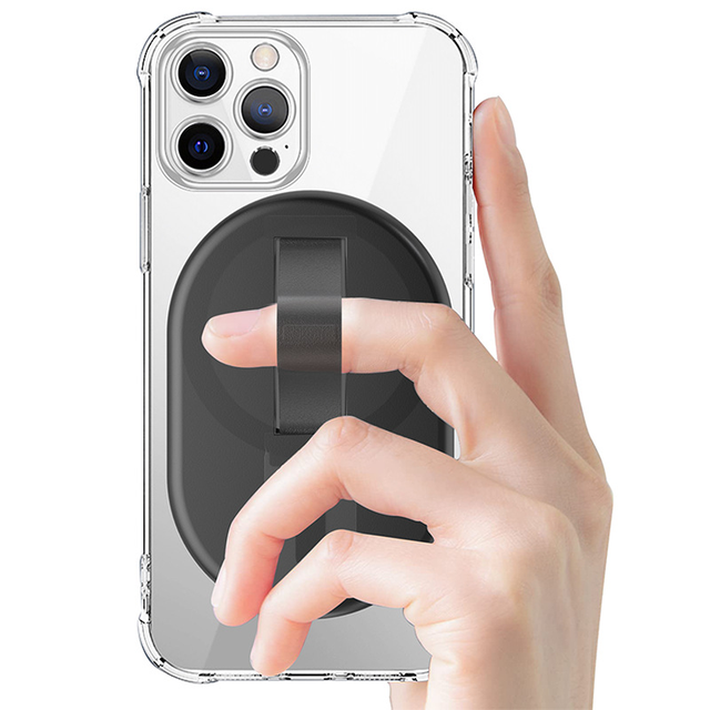 Factory New Portable Thin Strong Magnetic Mobile Phone Holder Transparent PC Pull-on Portable Holder for iPhone 14131211