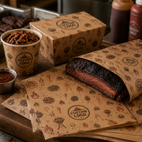 Feuilles plates en papier pour charcuterie BBQ, emballage pour viande fumée, fournisseur fabricant à faible MOQ