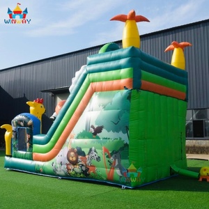 <b>Animal</b> Zoo Theme PVC <b>Inflatable</b> Bouncy & Water Slide Combo for Outdoor/Indoor Home Use - Product Image 4