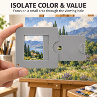 Viseur d'art en plastique réglable avec fenêtre coulissante pour visualisation des couleurs, portable et réutilisable pour la peinture, le dessin, l'esquisse et la composition