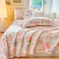 Drap Plat de Qualité 100% Coton Nouvelle Arrivée Luxe Taille Twin Respirant Motif Imprimé pour Chambre à Coucher Hôtels Maisons Queen Disponible