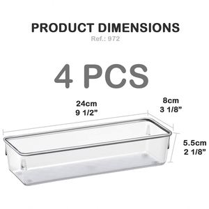 PET PET <b>Plastic</b> <b>Drawer</b> Organizer Modular Box Tray <b>Storage</b> Bins for Office Home Makeup Kitchen Junk <b>Drawer</b> - Product Image 2