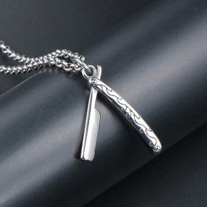 Collar Minimalista con Diseño de Navaja de Afeitar, Colgante de Acero Inoxidable, Accesorio de Moda para Hombre SP725 - Product Image 4