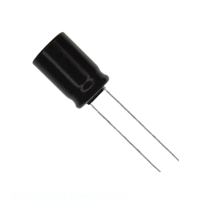 Manufacturer Channel Through Hole KXG160VB22RM10X20LL CAP ALUM 22UF 20% 160V RADIAL TH 22 uF Capacitor - Product Image 1