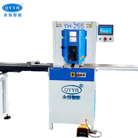 Machine de découpe CNC à double tête pour grilles de ventilation, caissons lumineux LED, cadres photo et de portes/fenêtres, avec coupe à 45 degrés