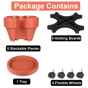 5 Tier Plastic Vertical Garden <strong>Planter</strong> Indoor Outdoor Gardening Pots Tower Garden <strong>Planters</strong> <strong>Stackable</strong> <strong>Planter</strong> - Product Image 6