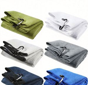 Serviette de golf personnalisée en microfibre de haute qualité, tissage gaufré, séchage rapide, avec mousqueton, logo personnalisé - Product Image 3