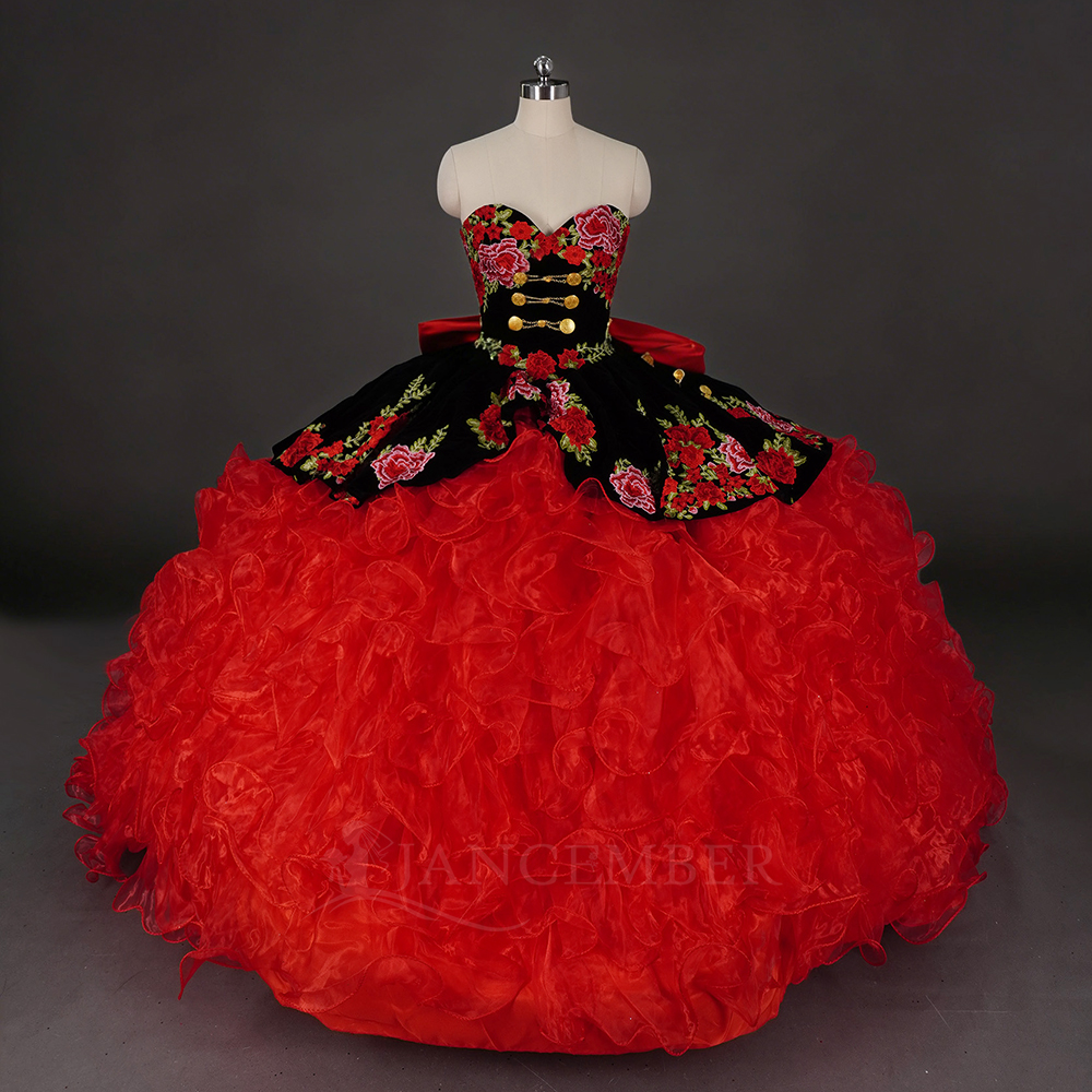 On Sale Red and Black Ball Gowns Empire Waist Design | Alibaba.com