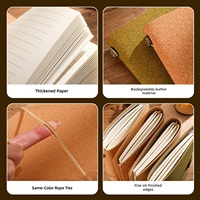 Anpassbares Kaffeesatz-Design Umweltfreundliches Material A6-Format Reise-Notizbuch Vintage Kork-Oberfläche Geprägt Werbeartikel