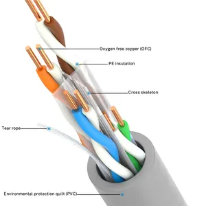 厂家直销高速室内网络电缆23 AWG 0.57毫米卷筒绕组305米以太网电缆UTP CAT6