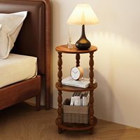 Petite table d'appoint ronde, trois tables basses en bois naturel, décoration de salon, table d'appoint pour salon, chambre à coucher, cuisine