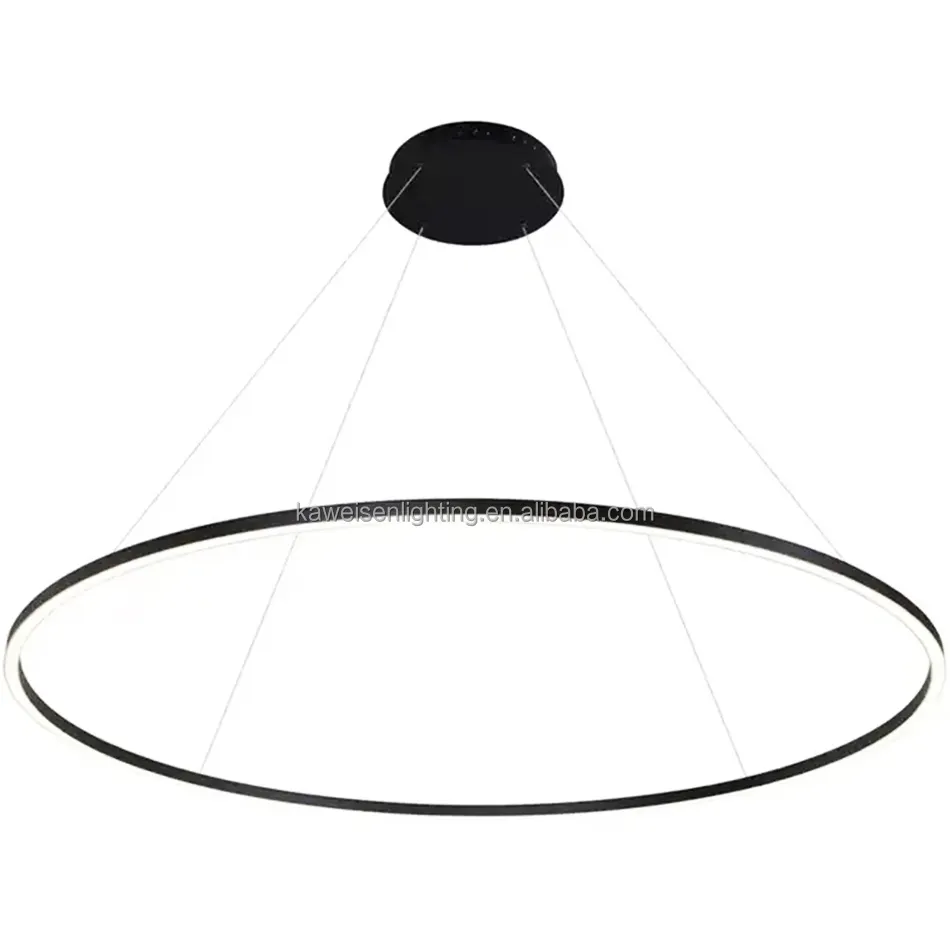 100Cm Kroonluchter Circulariteit Vorm Luxe Aangepaste Grootte Moderne Hangende Lus Lamp Centrale Hangende Cirkel Ring Licht