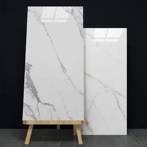 Alto brilho 750x1500mm luxo Calacata mármore branco olhar anti derrapante telhas de porcelana