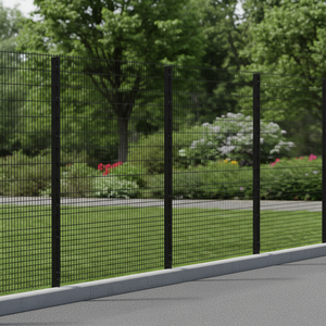 Valla Comercial de Acero con Recubrimiento en Polvo de Fácil Montaje 868 con Paneles de Enrejado para Banco Central y Distrito Financiero - Product Image 2