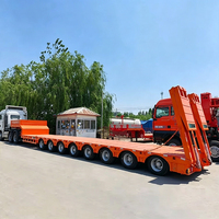 3 8 essieux 60T 150T col de cygne Lowboy remorque matériau acier semi-remorque lit bas Lowboy Lowbed semi-remorque camion